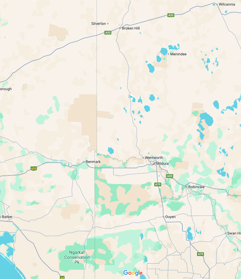 Mallee and Sunraysia service area map